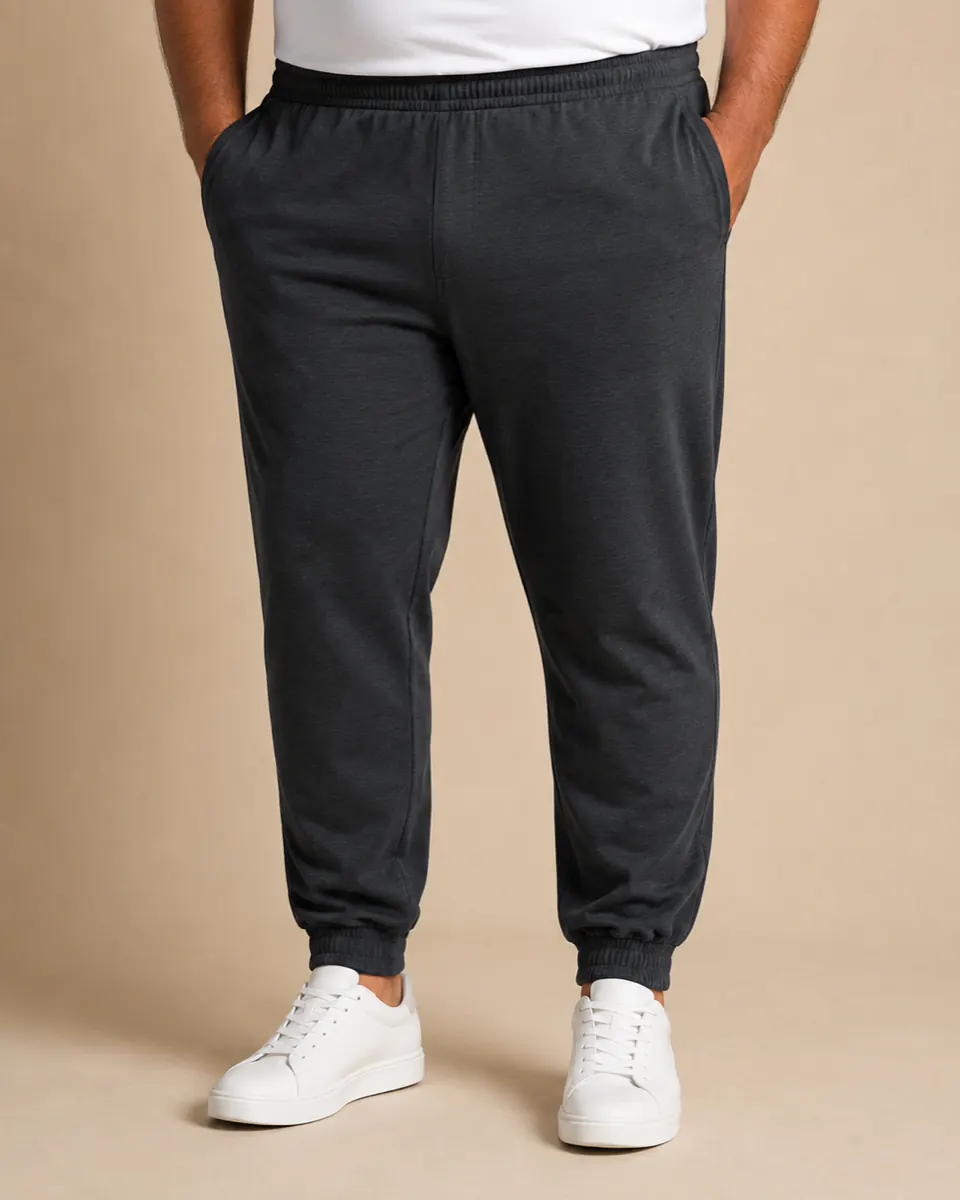Plus size joggers charcoal grey front view XXL-XXXXL Pakistan