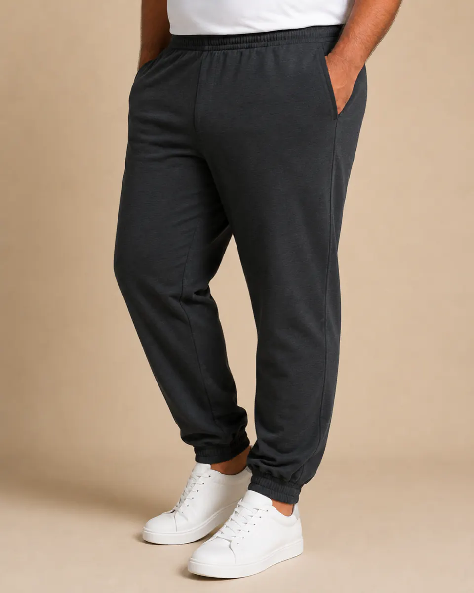Plus size joggers three-quarter angle relaxed fit