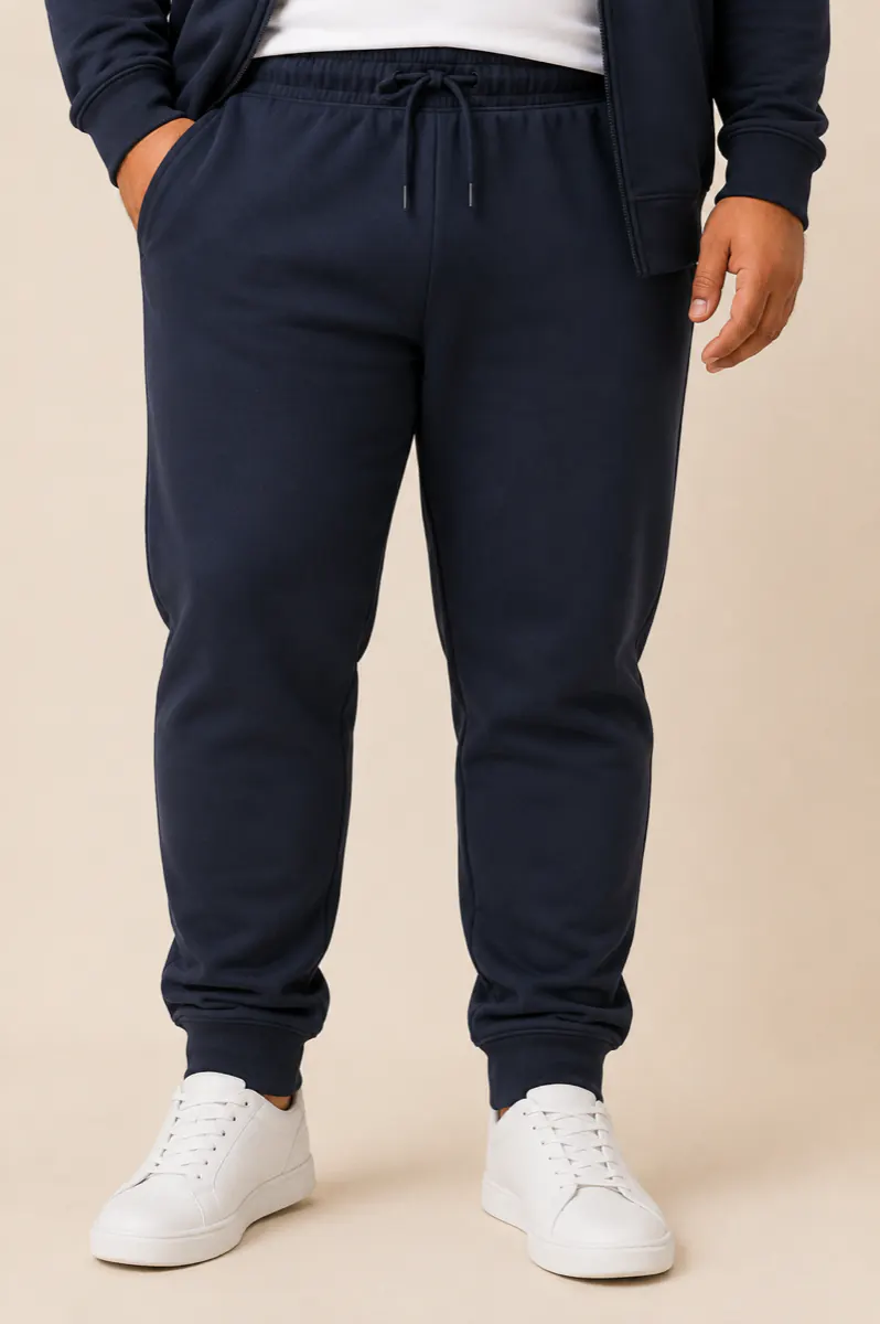 Plus size tracksuit joggers front view drawstring waist