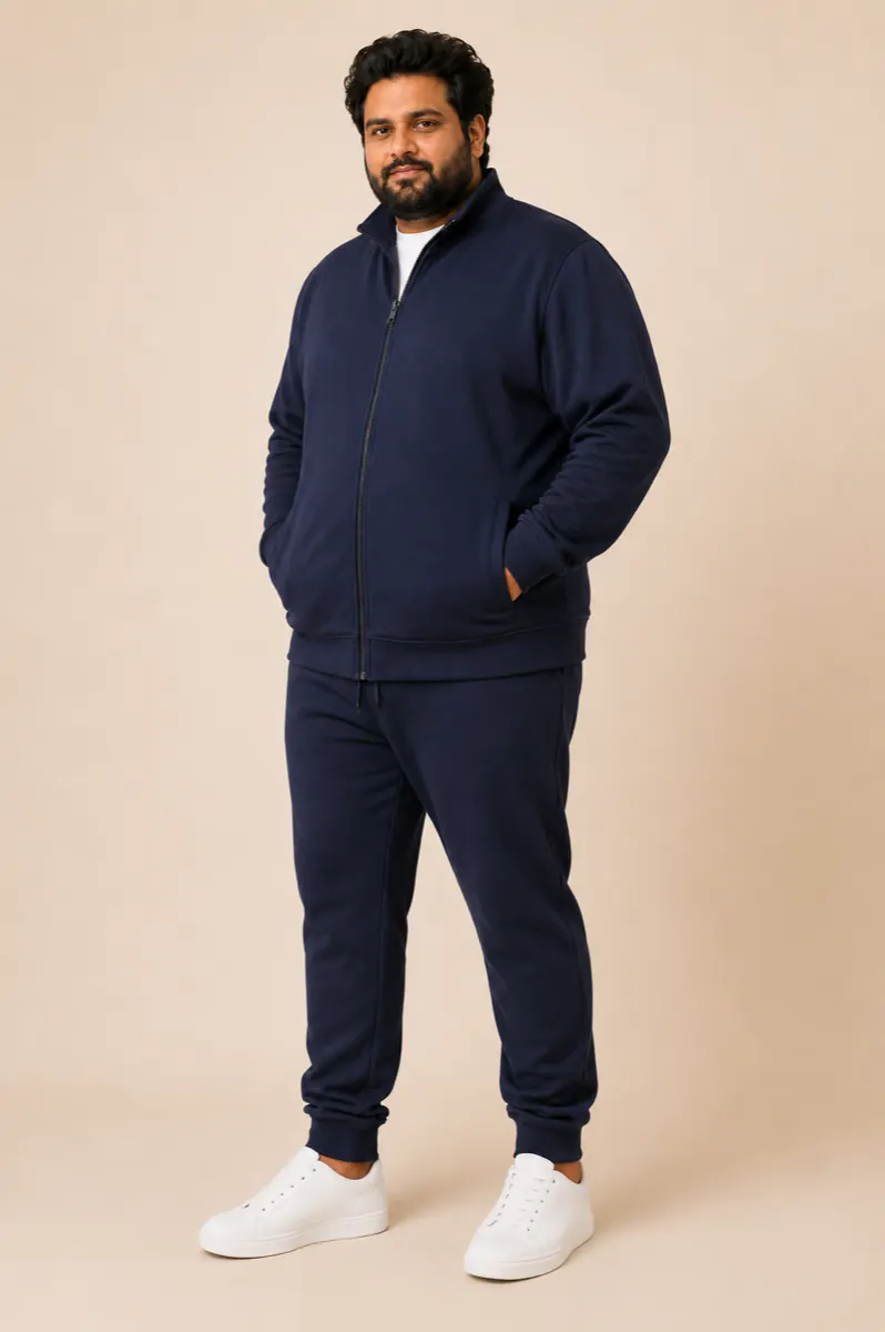Plus size tracksuit joggers elastic waistband close-up