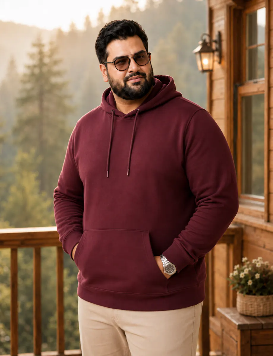 OutfitPlus XXL Pullover Hoodie, worn at a three-quarter angle