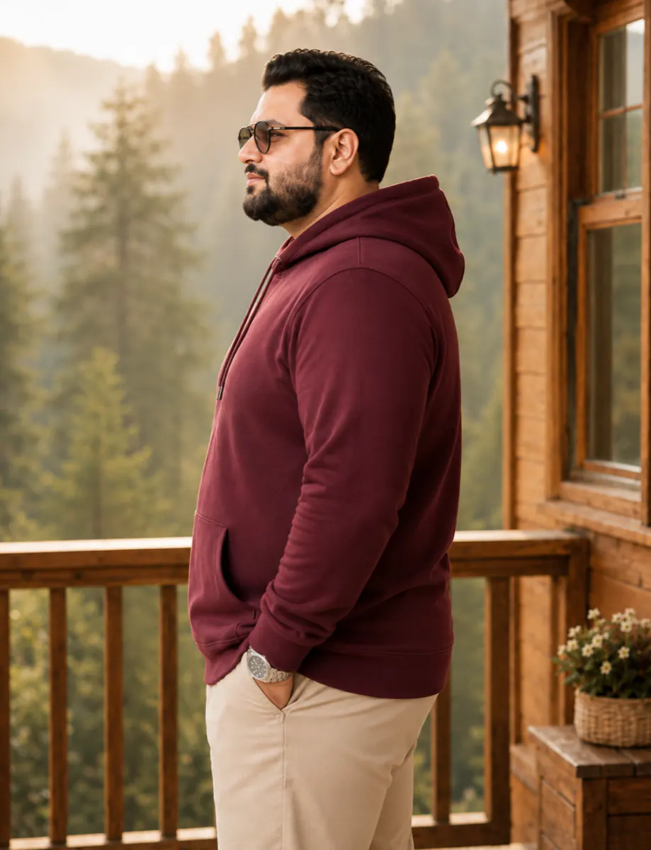 OutfitPlus XXL Pullover Hoodie, worn in side profile