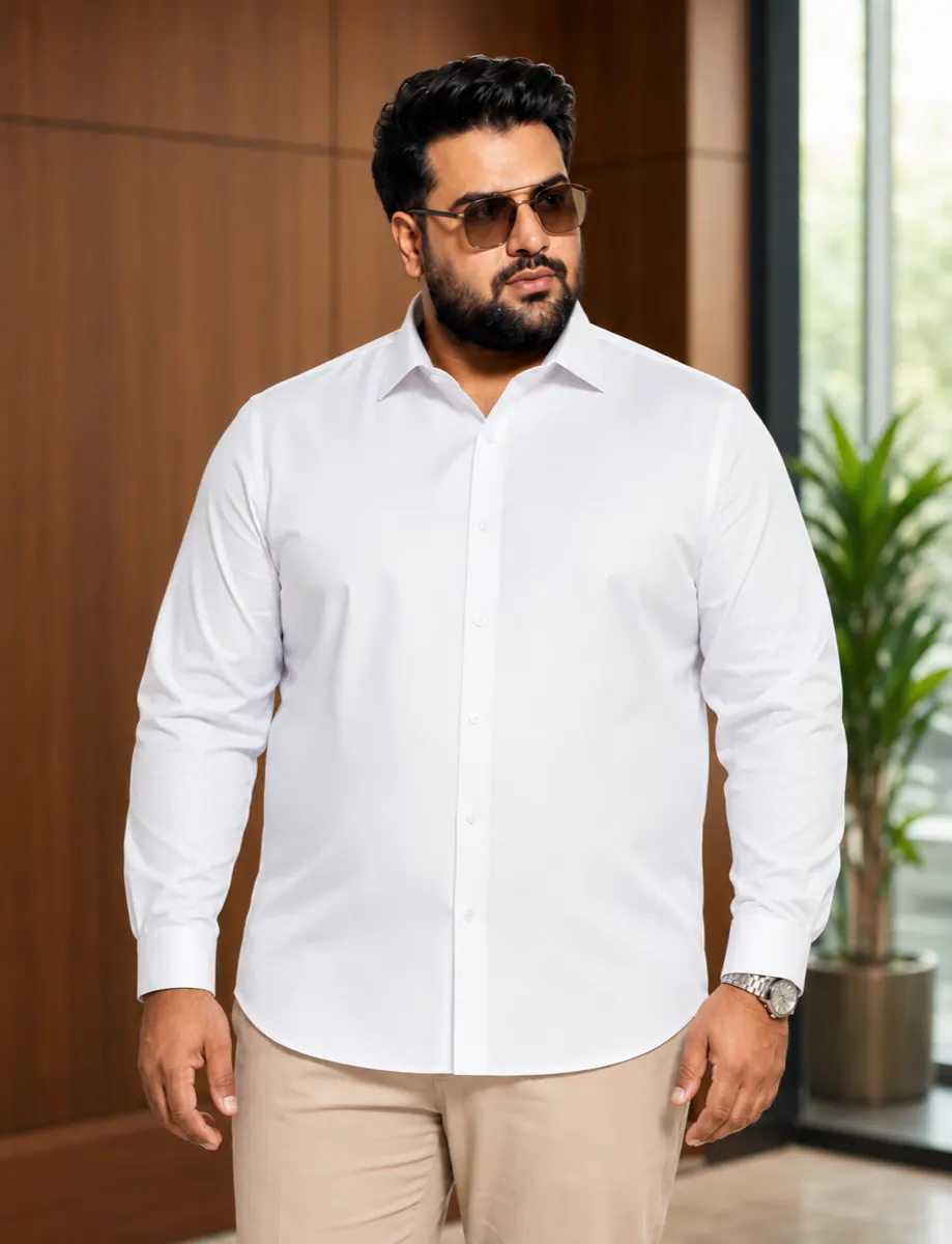OutfitPlus XXXL Formal Button-Down Shirt, close-up of the fabric texture