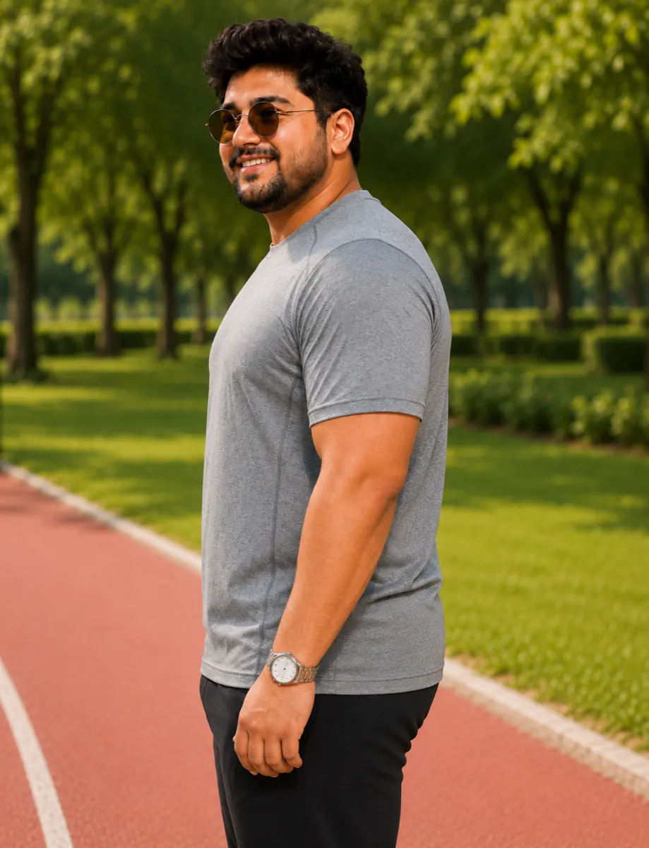 OutfitPlus XXXL Sport Active T-Shirt, worn at a three-quarter angle