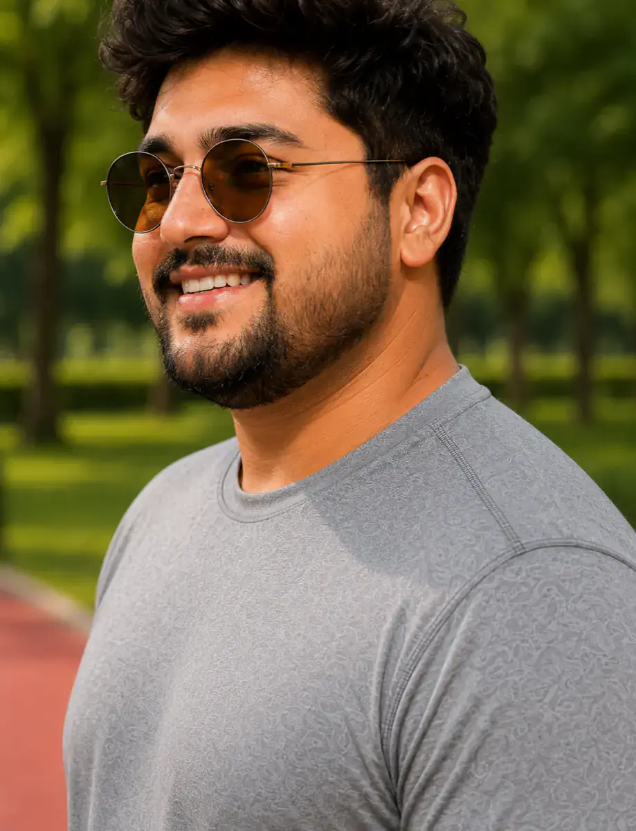 OutfitPlus XXXL Sport Active T-Shirt, worn in side profile