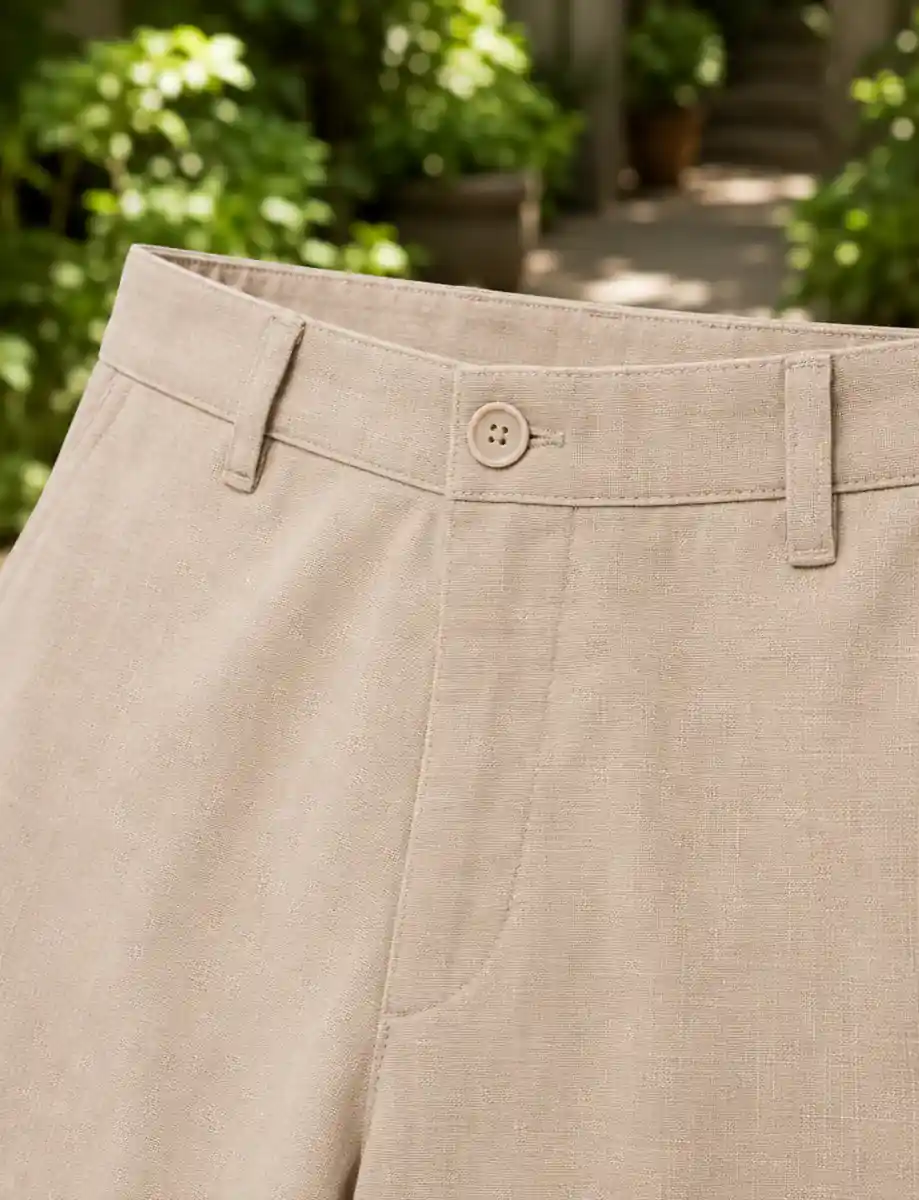 OutfitPlus XXXXL Plus Size Casual Trousers, close-up of the collar and fit detail