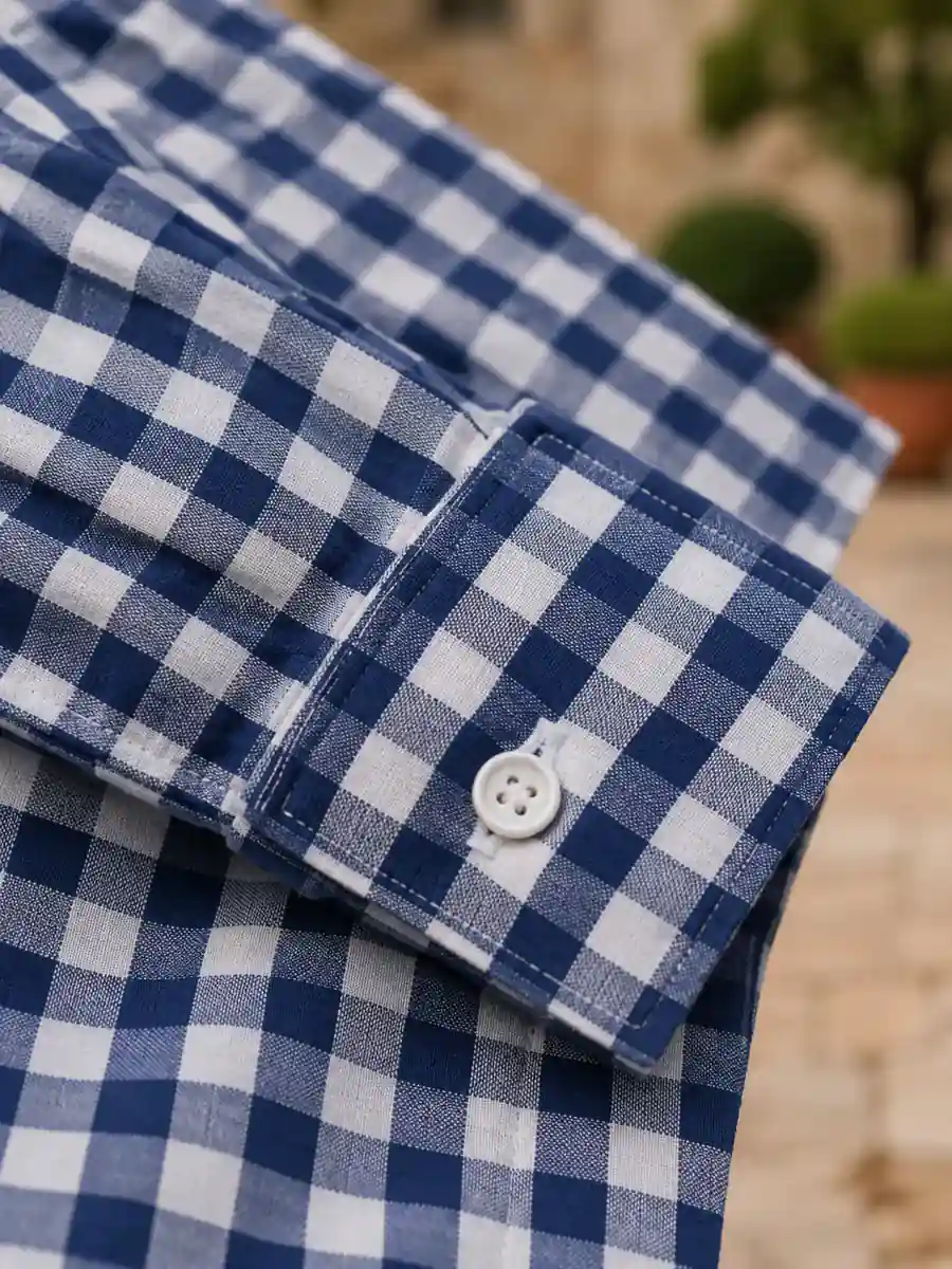 OutfitPlus XXXXL Full Sleeve Check Shirt, close-up of the collar and fit detail