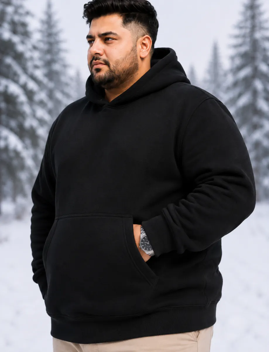 OutfitPlus XXXXL Fleece Hoodie, worn in side profile