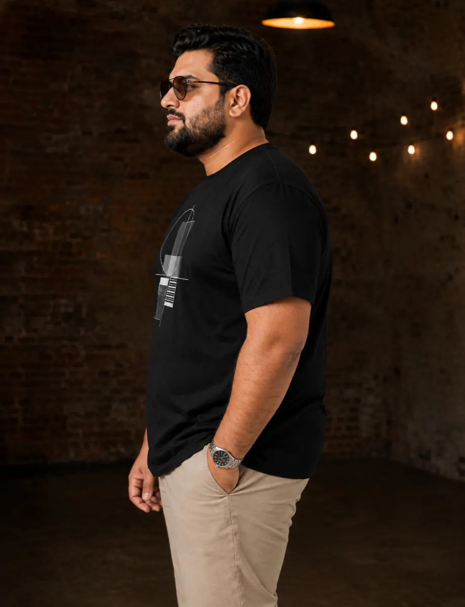 OutfitPlus XXXXL Graphic Printed T-Shirt, worn at a three-quarter angle