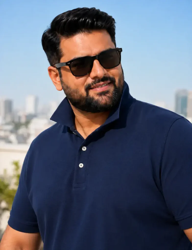 OutfitPlus XXXXL Half Sleeve Polo Shirt, close-up of the collar and fit detail
